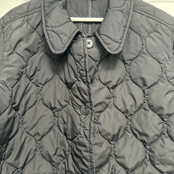 Women's Quilted Black Coat - Picture 2 of 2